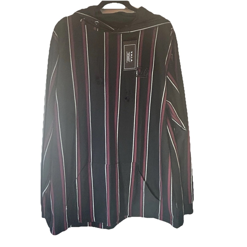 V.A.L.A. Hoodie Mens XL Black/red Striped Cali Pullover Sweatshirt MSRP $49 NEW